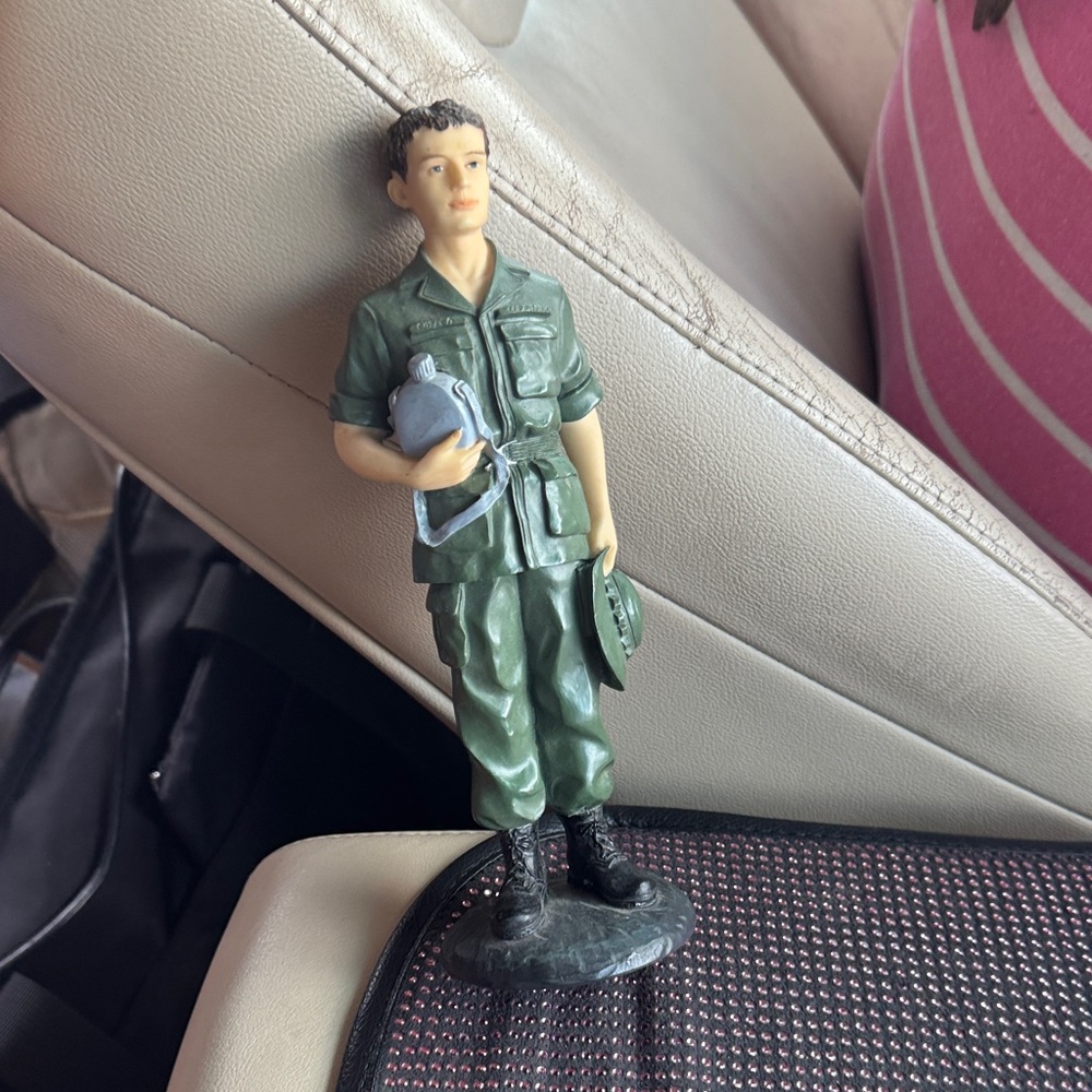 8” Vintage 1990s Green Military Soldier Figurine - Handheld Collectible